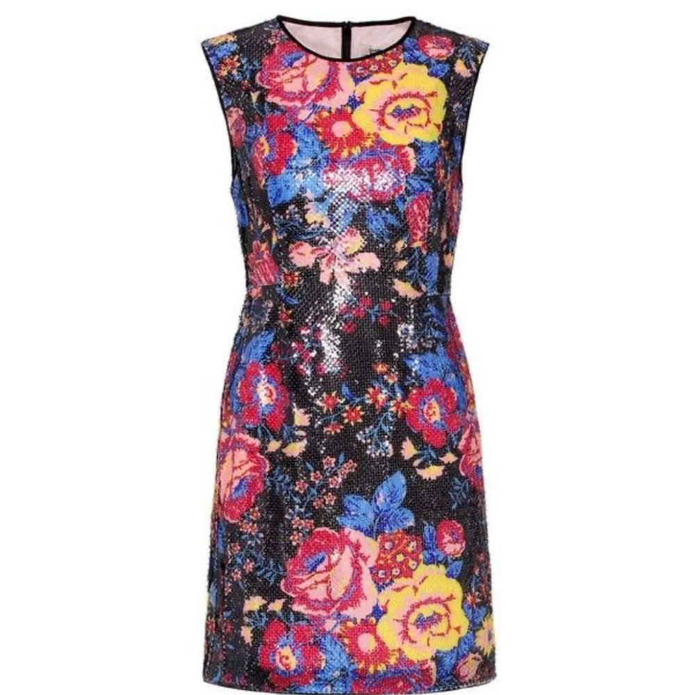 NWT Diane von Furstenberg sequined floral-print dress is new with tags.